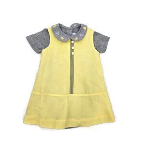 NWOT Tartine et Chocolat Yellow Dress Baby Girl 1AN Grey Top 2 Piece